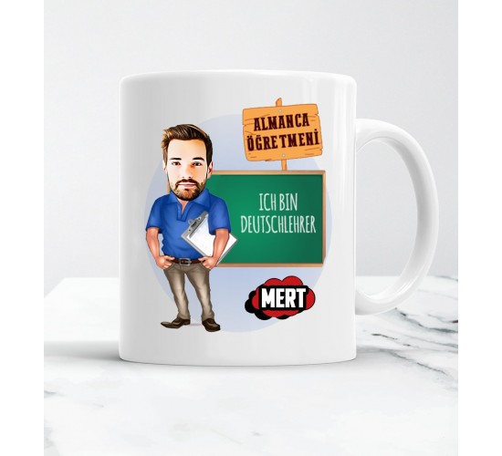 Almanca Öğretmenlerine Özel Karikatür Kupa Bardak Almanca Öğretmenlerine Özel Karikatür Kupa Bardak