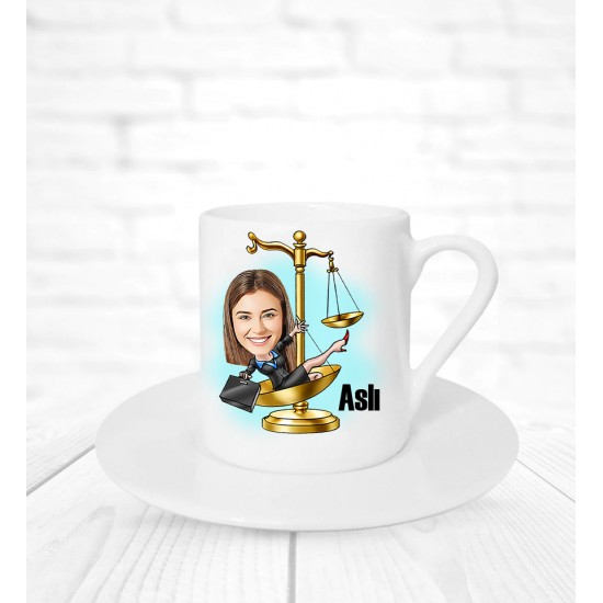Avukatlara Özel Karikatür Kahve Fincanı