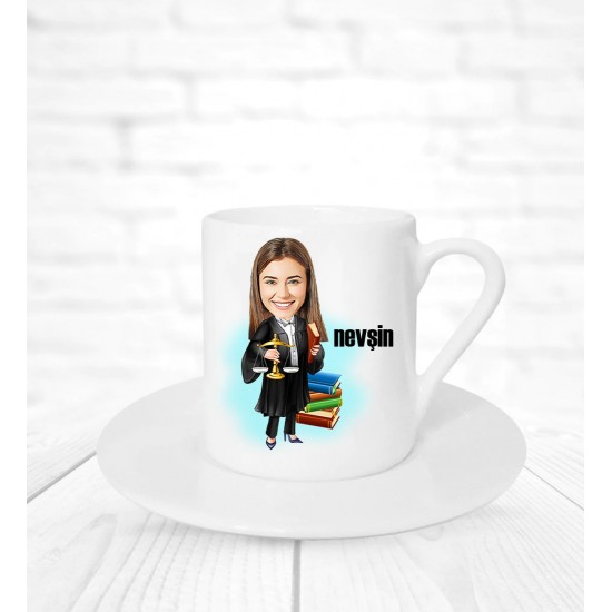 Avukatlara Özel Karikatür Kahve Fincanı