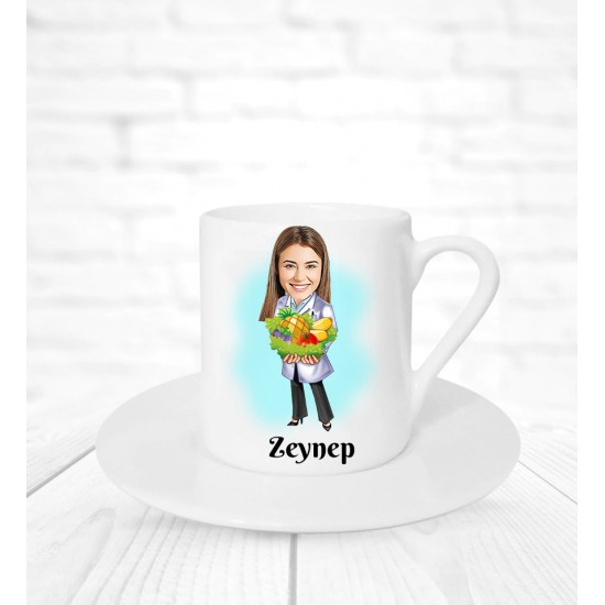 Diyetisyenlere Özel Karikatür Kahve Fincanı