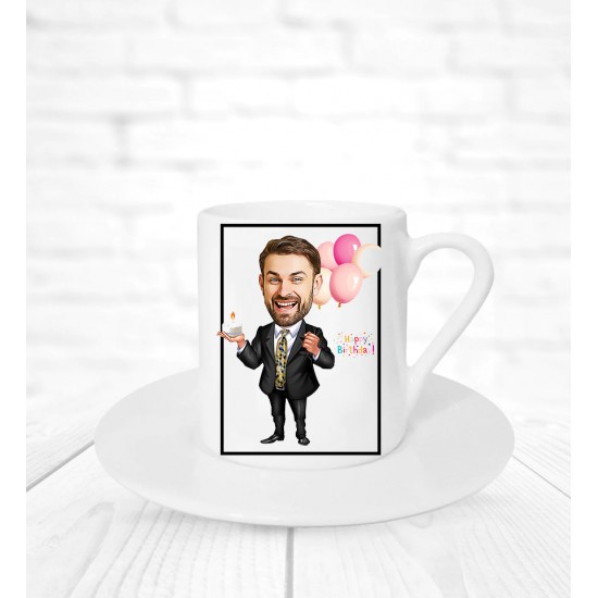 Doğum Günü Erkeğine Özel Karikatür Kahve Fincanı