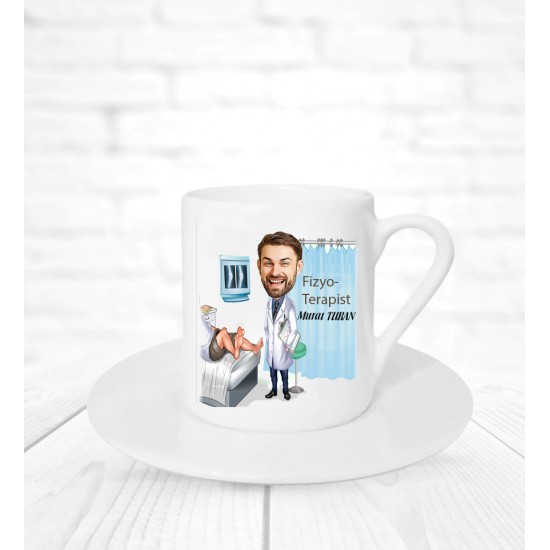 Fizyoterapistlere Özel Karikatür Kahve Fincanı