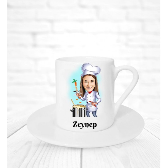 Aşçılara Özel Karikatür Kahve Fincanı