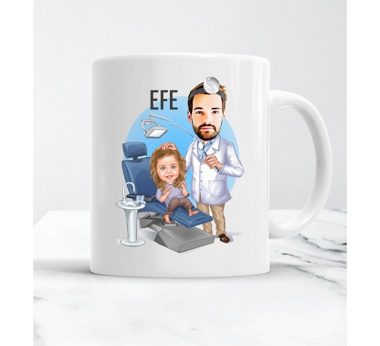 Diş Doktolarına Özel Karikatür Kupa Bardak