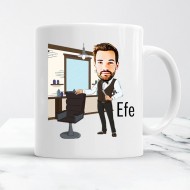 Berberlere Özel Karikatür Kupa Bardak Berberlere Özel Karikatür Kupa Bardak
