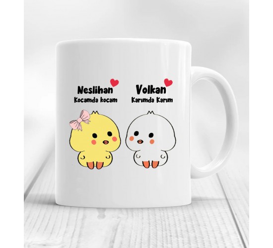 Karım da Karım Kocam da Kocam İsimli Baskılı Kupa Bardak Karım da Karım Kocam da Kocam İsimli Baskılı Kupa Bardak