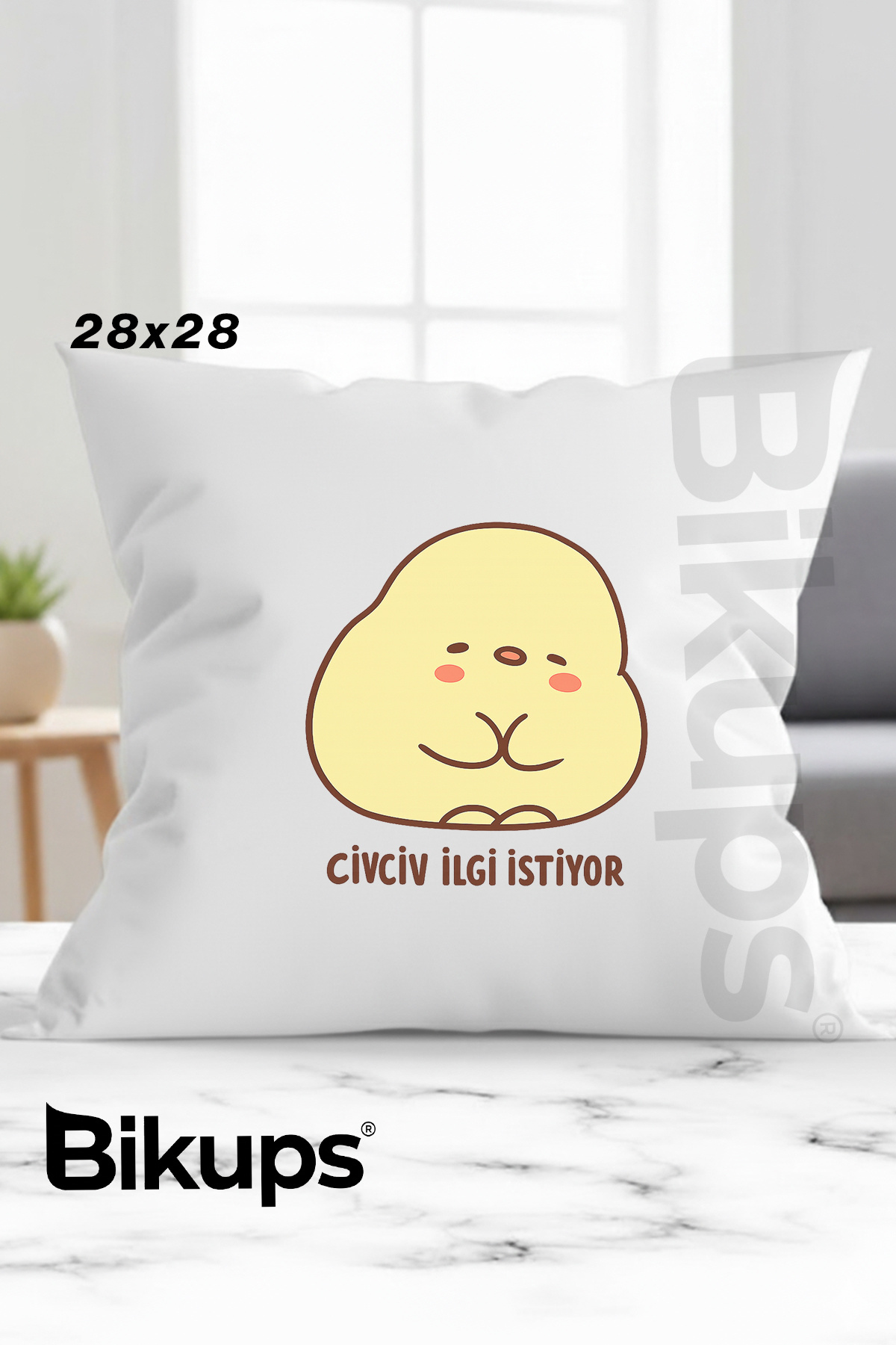 Civciv İlgi Bekliyor Baskılı Yastık 28x28