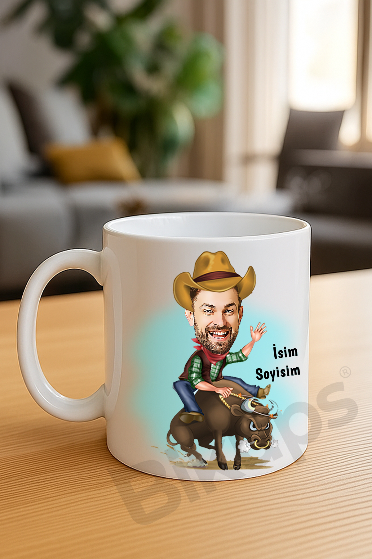 Rodeolara Özel Karikatür Kupa Bardak