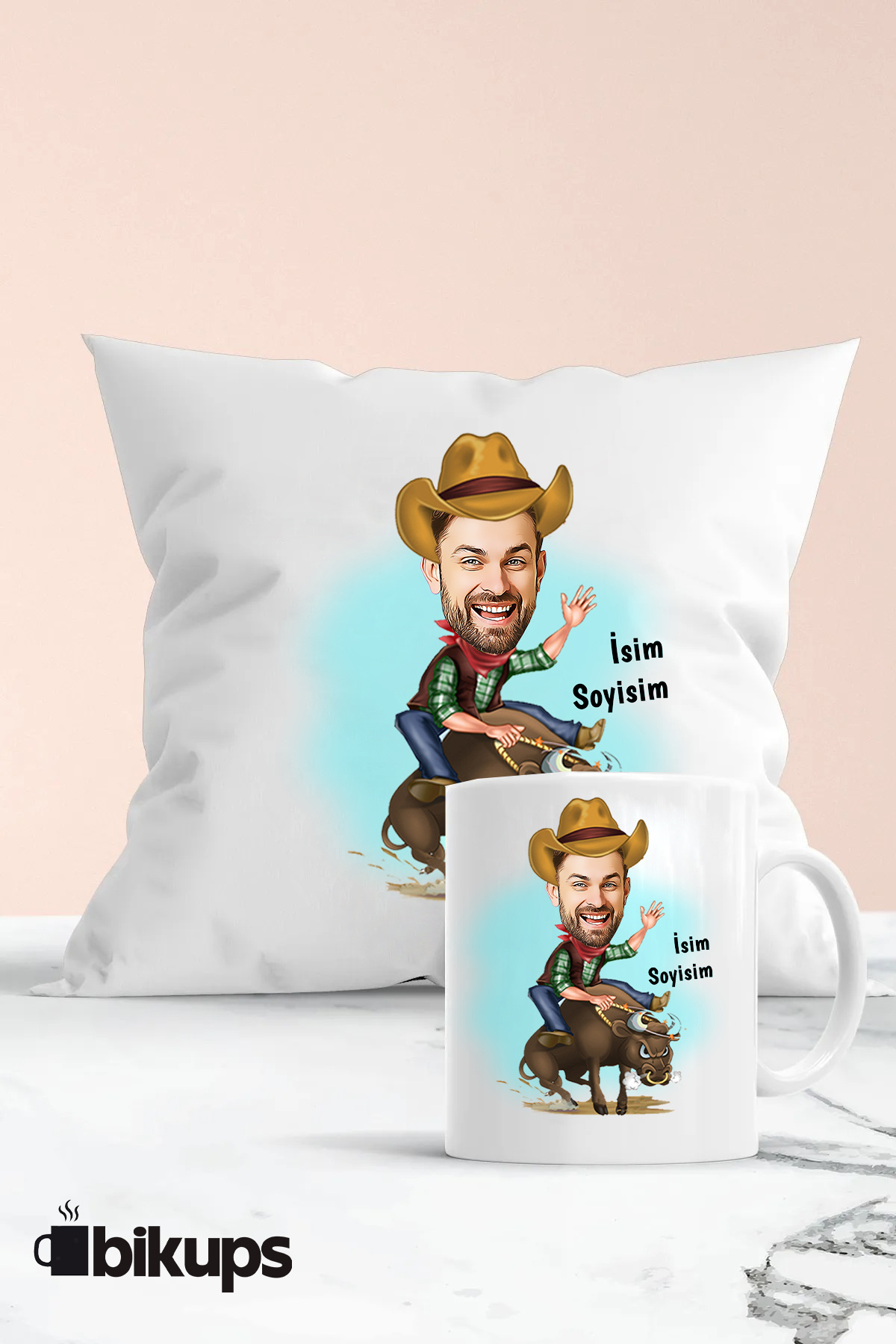Matadorlara Özel Kişiselleştirilebilir karikatür kupa ve yastık seti