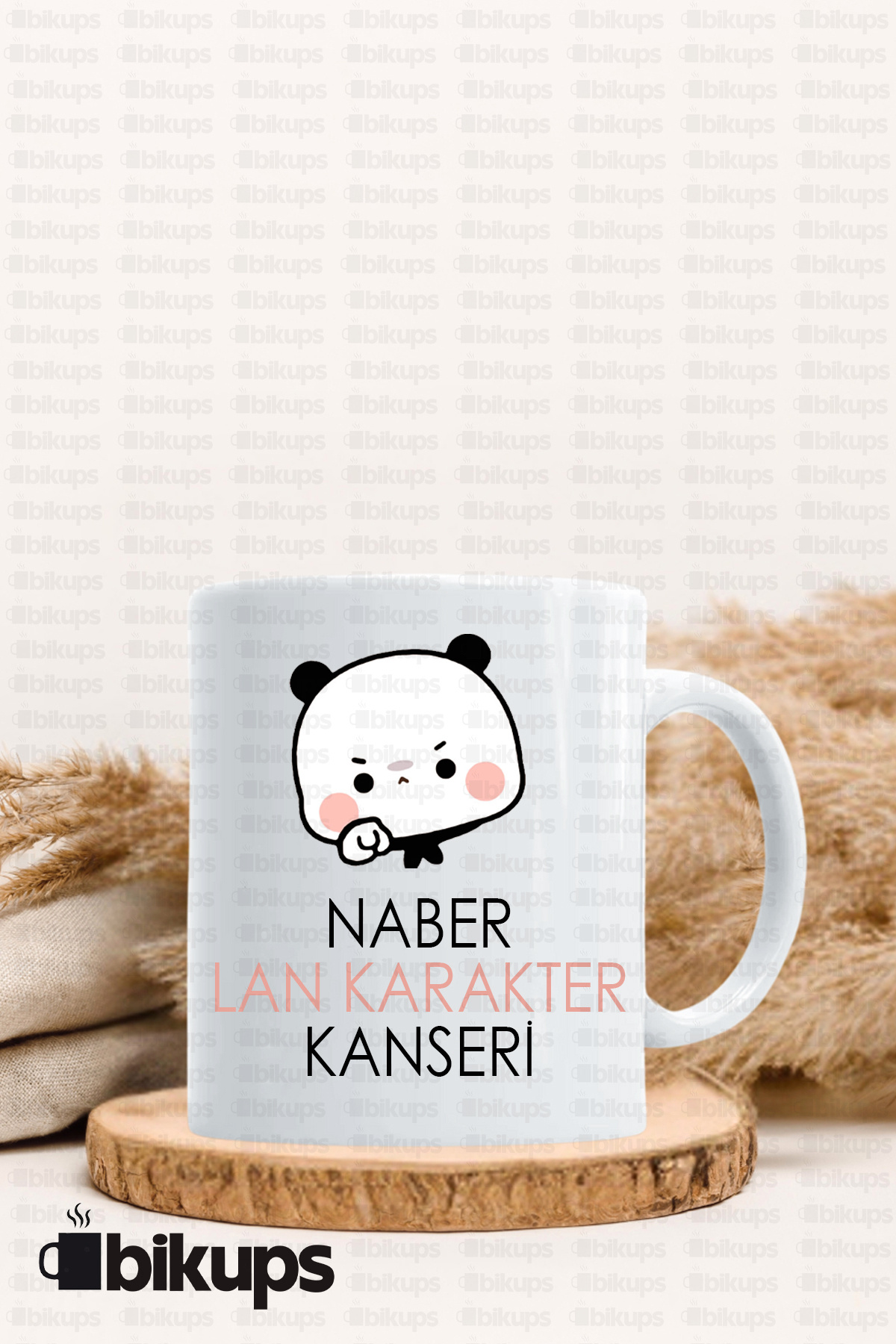 Naber lan karakter kanseri baskılı kupa bardak
