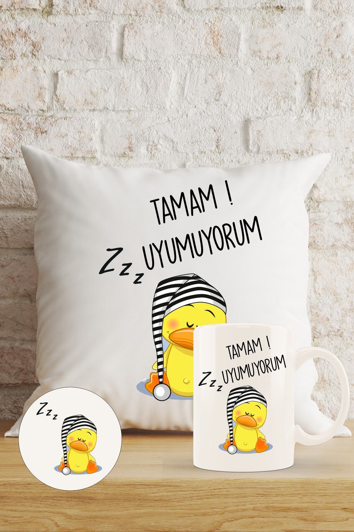Uykucu Civciv Hediyelik Yastık ve Kupa Seti
