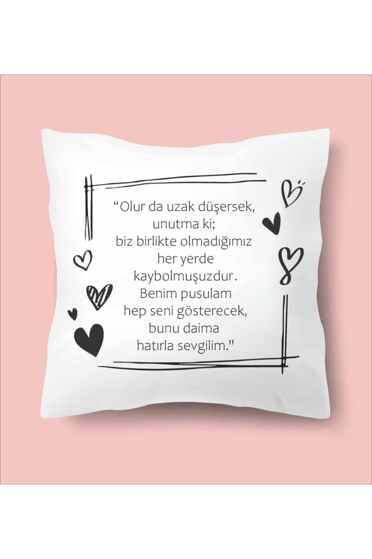 "bunu Daima Hatırla Sevgilim" Yazılı Baskılı Yastık Sevgiliye Hediye